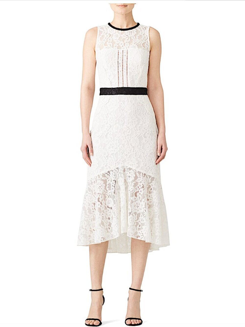 MARISSA WEBB Sophia Lace Midi Dress Flounced Ruffled